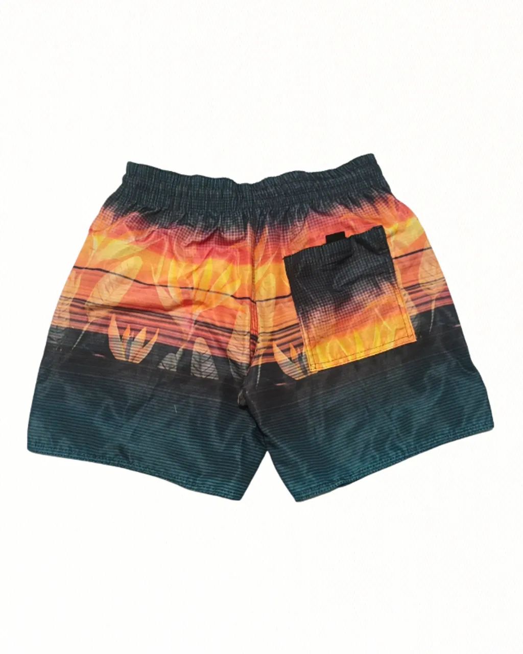 Shorts Praia Preto e Laranja - Foto 2