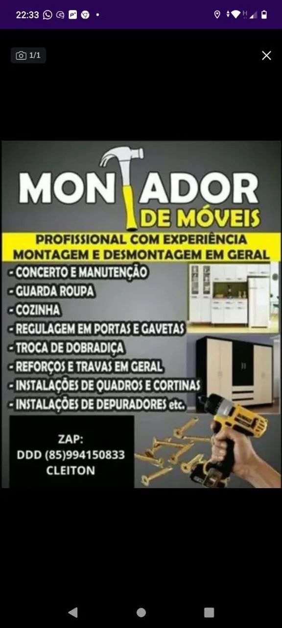 Montagem e desmontagem a partir de R$50.00
