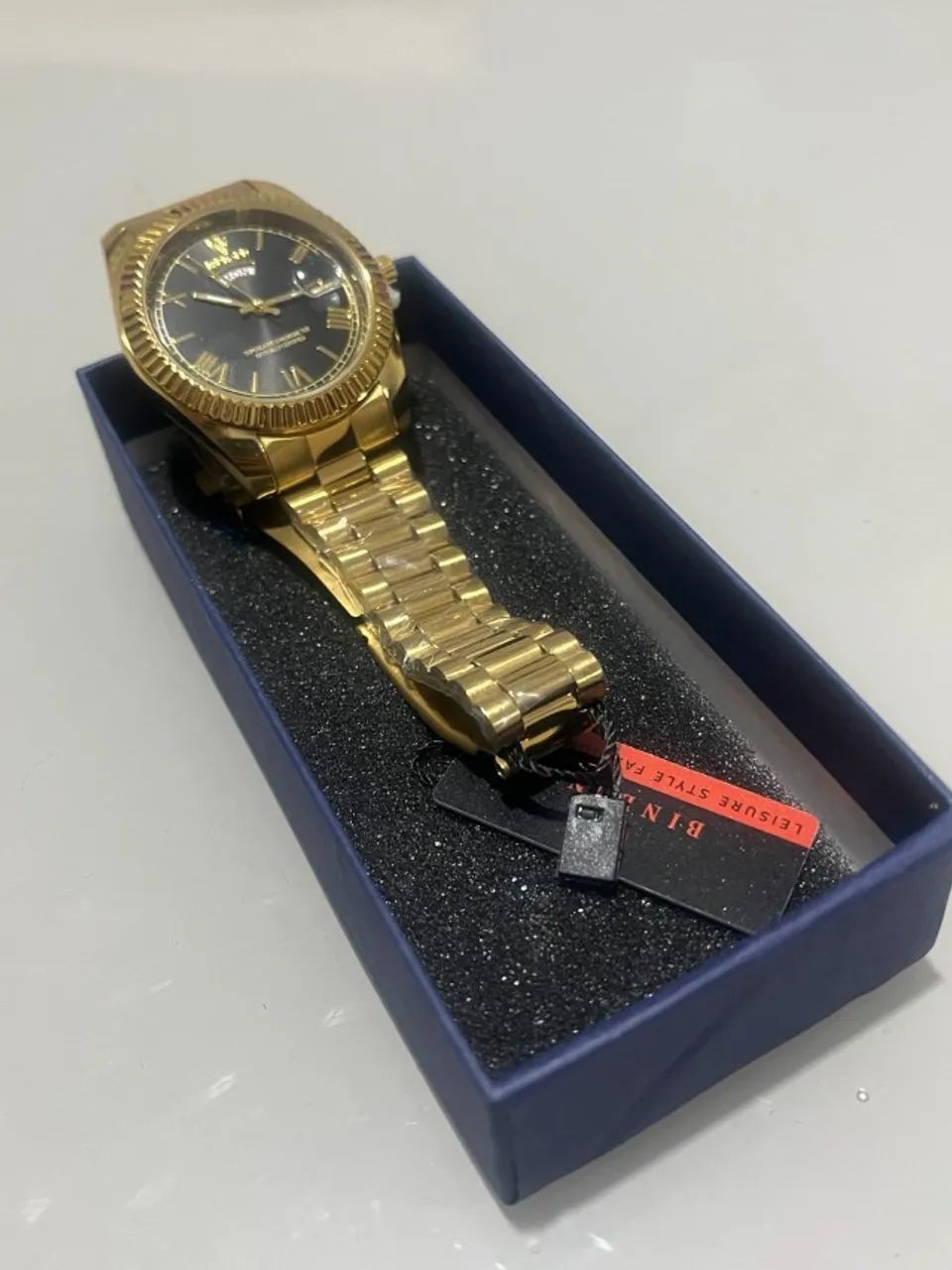 Relógio Masculino Dourado - Foto 3