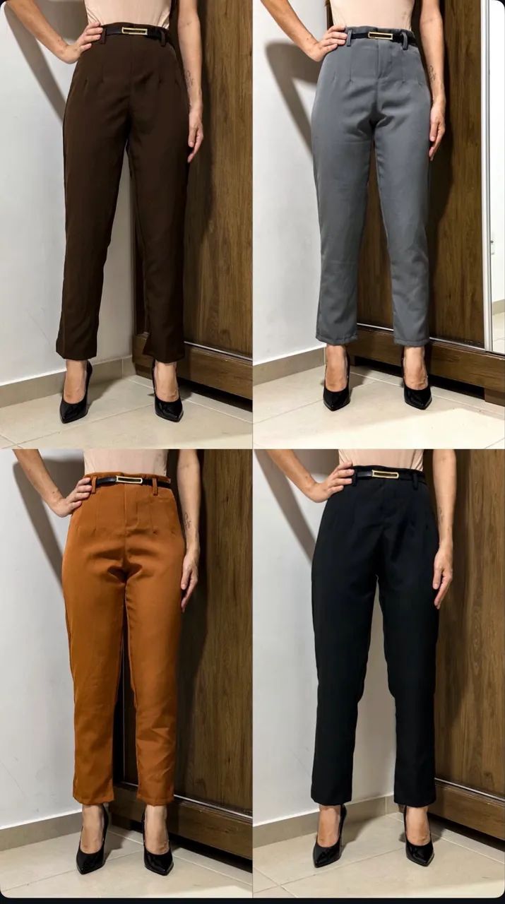 Calça alfaiataria com cinto 