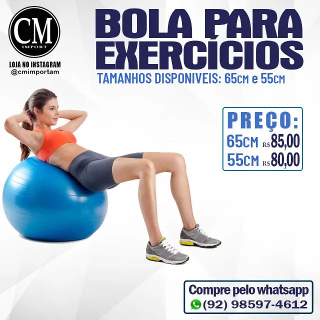 Bola para Exercícios (65cm e 55cm) - Esportes e ginástica - Coroado, Manaus  1263834173
