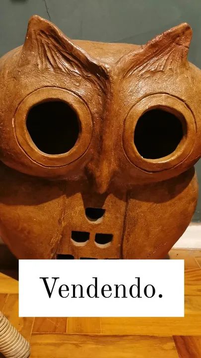 Luminária Coruja em barro