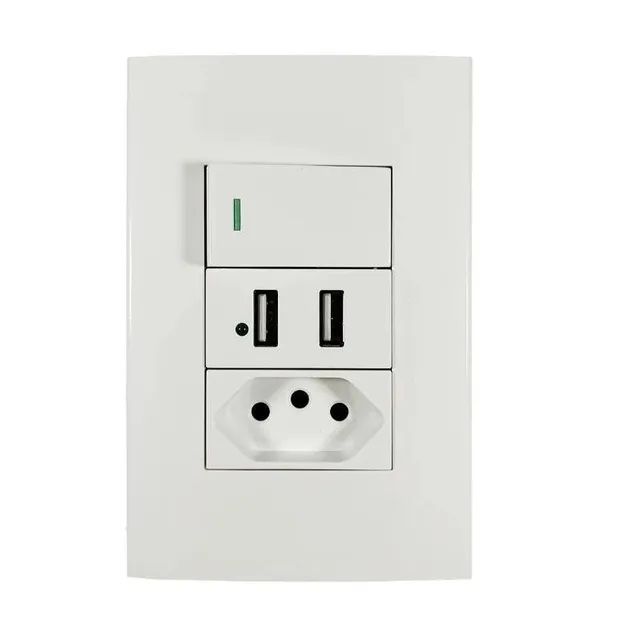 Interruptor / Tomadas Dual 2 Portas USB Bivolt (Escolher no Chat) - Foto 5