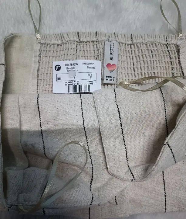 Top cropped de linho branco  - Foto 3