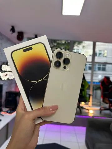 Apple Iphone 14 Pro Max Gold 128Gb semi novo com caixa zeradooo