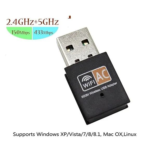 Adaptador Wi-Fi USB Dual Band, 2.4 e 5.0G, 433Mbps em São Luís ma