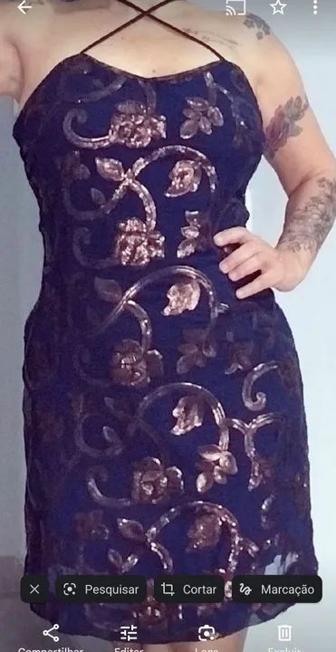 VESTIDO CURTO COM BRILHO - Foto 2