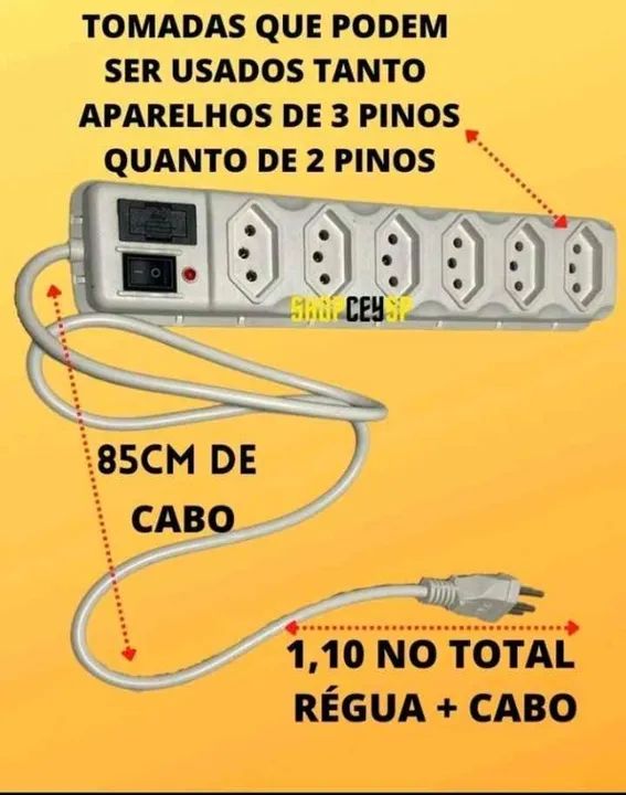  FILTO DE LINHA TOMADA COM PROTEÇÃO CONTRA CURTO - Foto 3