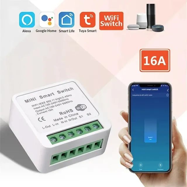 Lâmpada Tomada Wifi Tuya, Compatível com Alexa, Controle a distância 
