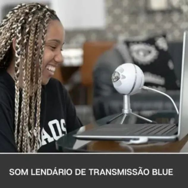 Microfone USB Condensador Snowball Logitech - Foto 5