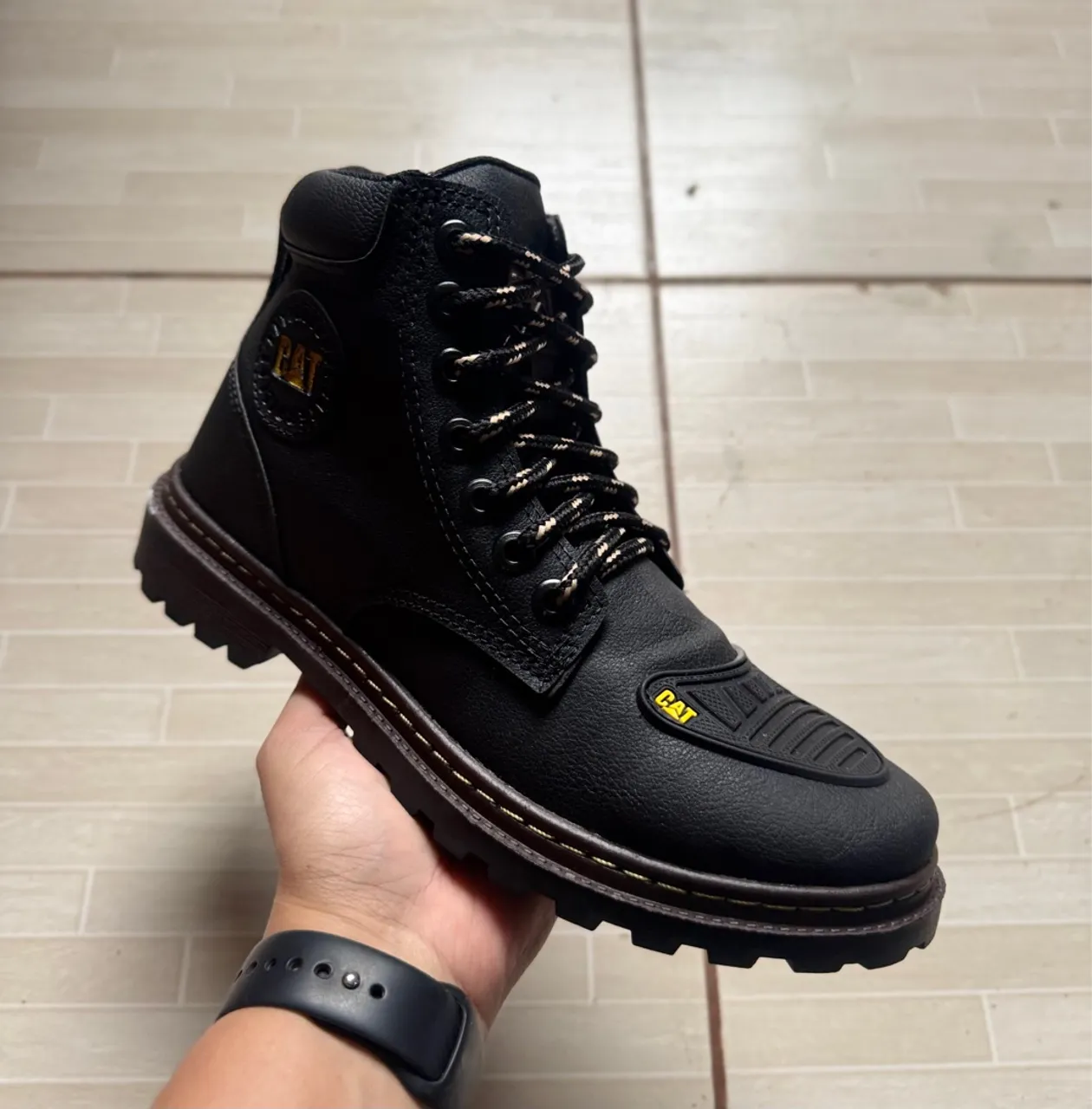 Bota Caterpillar Couro Preta Original - CAT