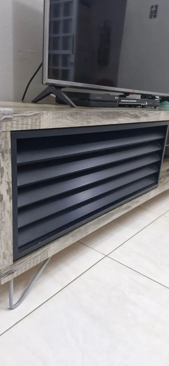 Rack para TV de até 65 polegadas cor Patina e Preto com prateleira de Vidro - Foto 3