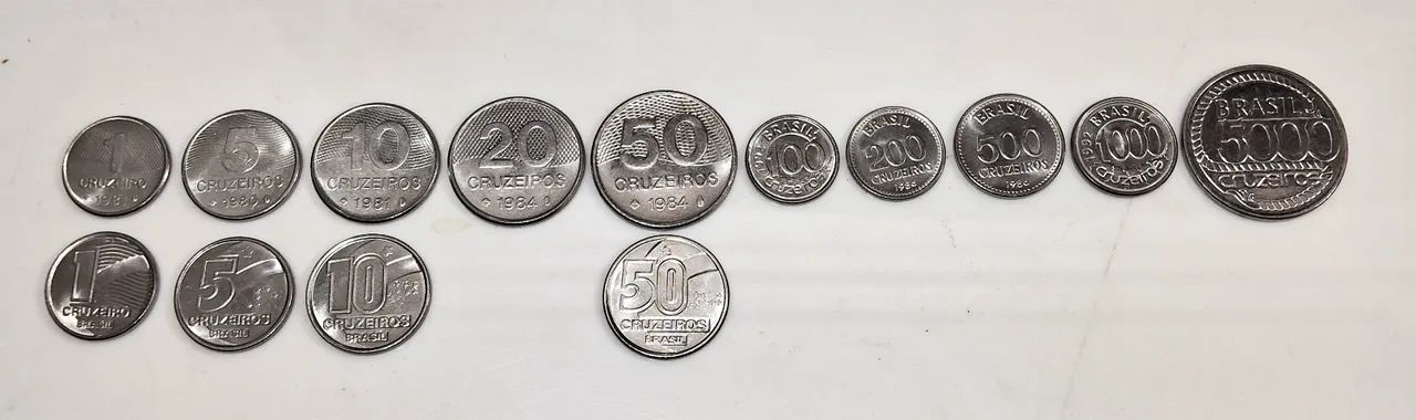 Coleção de Moedas Cruzeiro - 14 moedas