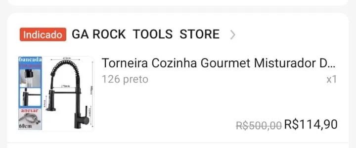 Torneira Cozinha Gourmet Misturador D... 126 Preto