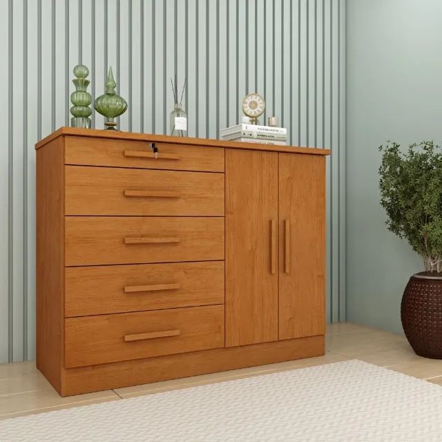 Cômoda 5 Gavetas 1 C/Chave 2Portas 1.36M. São Produtos Novos Direto de Fábrica P/Sua Casa. - Foto 3