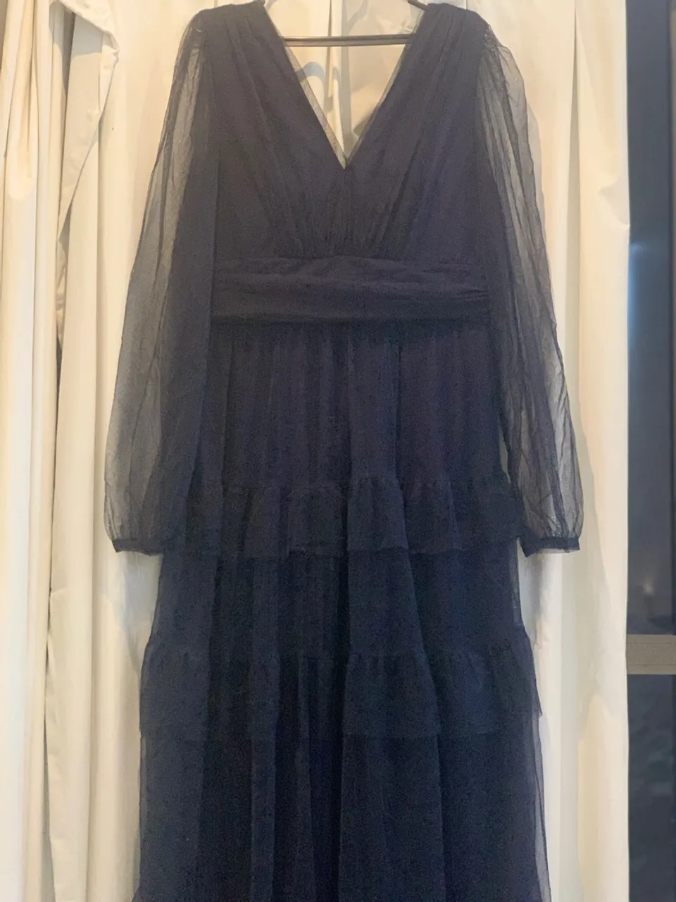 Vestido Longo Azul Marinho Elegante