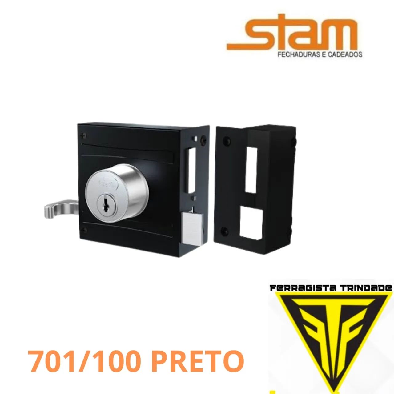 Fechadura Stam 701/100 Preta - Segurança para sua casa