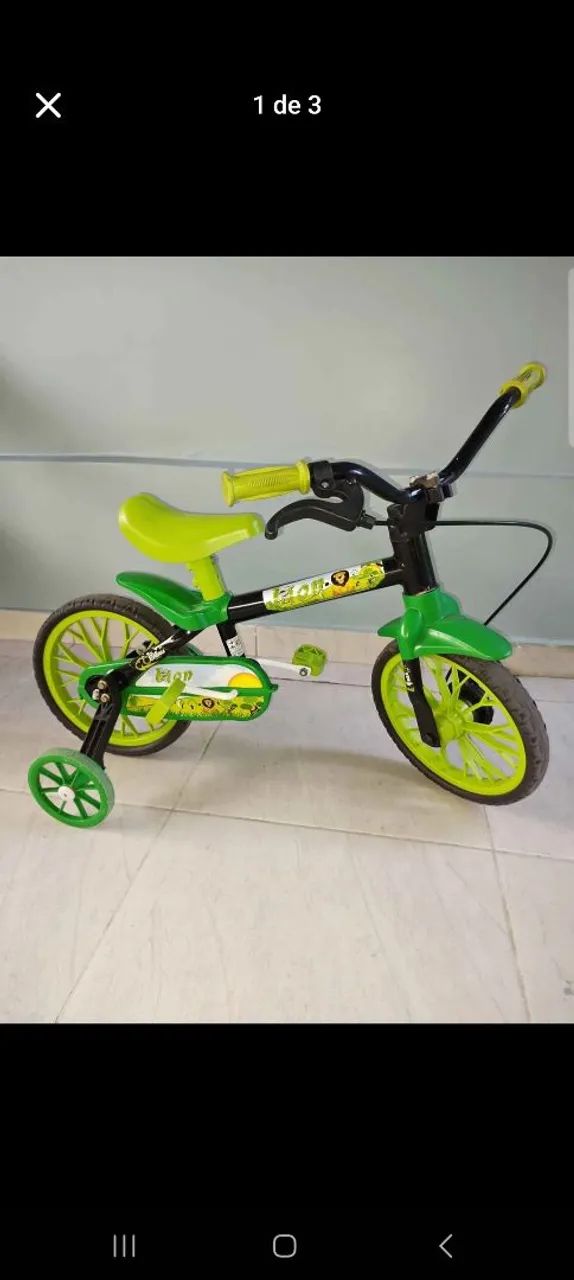 Bicicleta Infantil Verde com Rodinhas