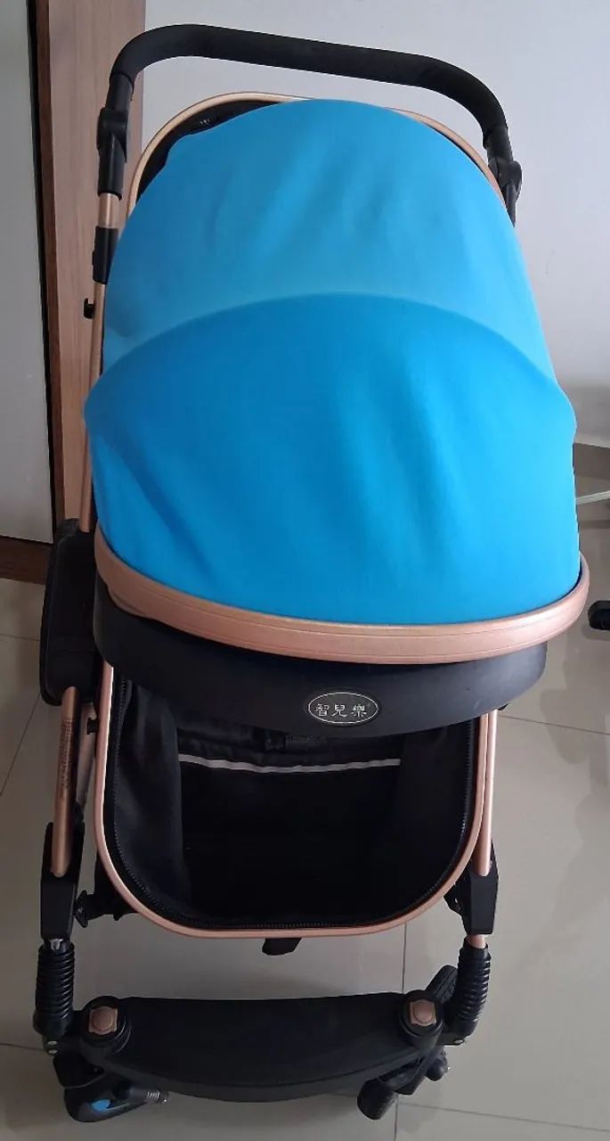 Carrinho de Bebê Wiseonle - Azul e Dourado - Foto 3