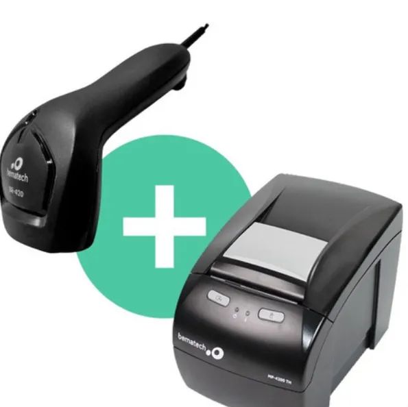 Kit Leitor de Código de Barras+Impressora Térmica Bematech MP 42000 TH