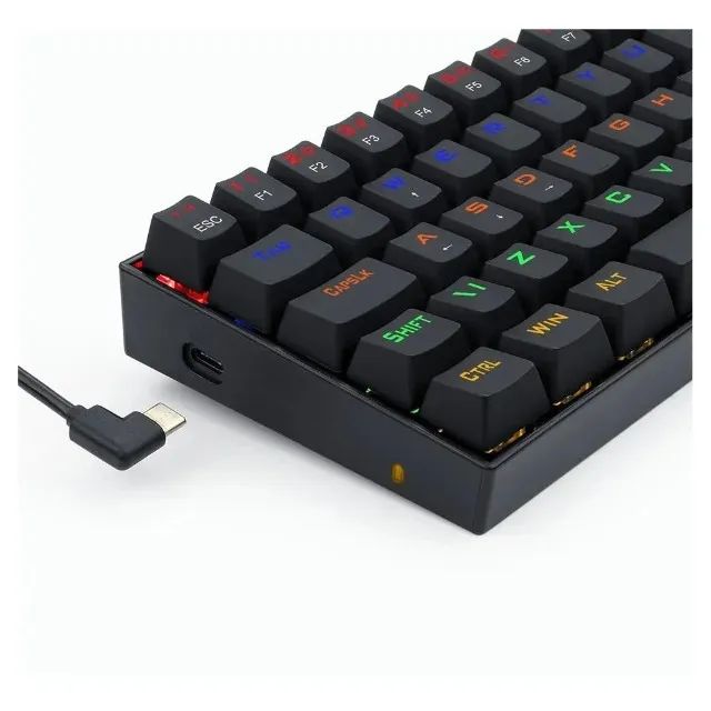 Teclado Mecânico Gamer Redragon Lakshmi - Rainbow, Switch Brown, ABNT2 - Preto - Foto 6