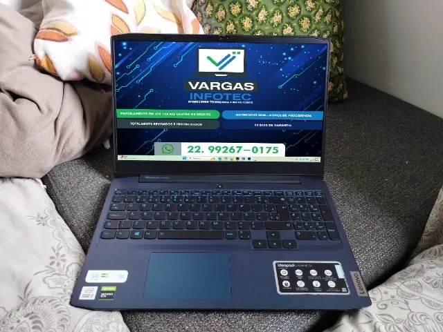 NOTEBOOK LENOVO GAMING 3I - I7 10750H / 8GB RAM / 512GB SSD NVME / 15" FHD WVA >LEIA-ME<
