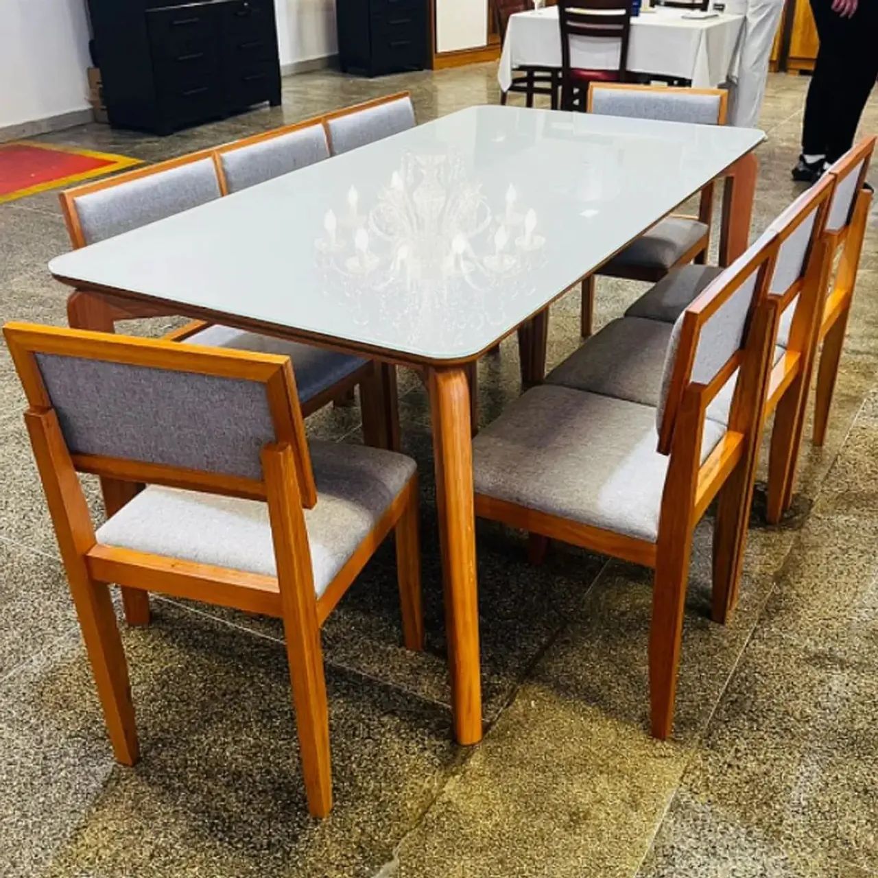 Mesa de Jantar Veneza com 8 cadeiras Santorini - Entrega Rápida  - Foto 2