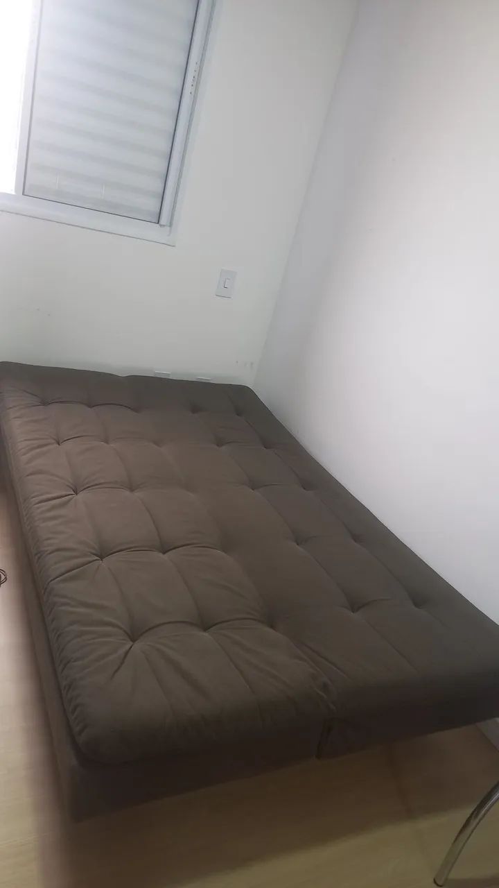 Sofá Cama Retrátil 3 lugares  marrom cafe - Foto 3