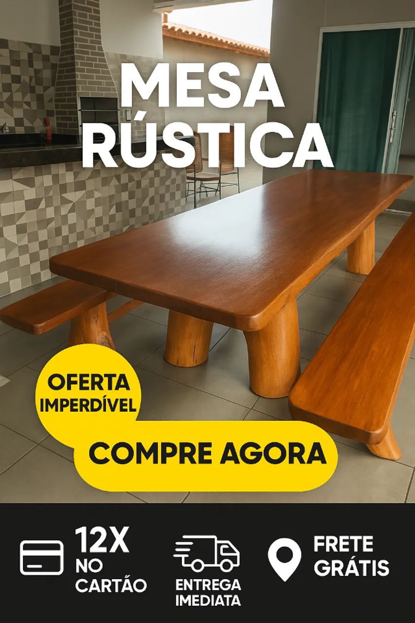 Sua Mesa Rústica dos Sonhos com Frete Grátis!