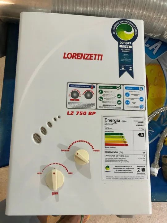Aquecedor de água a gás Lorenzetti LZ 750 BP