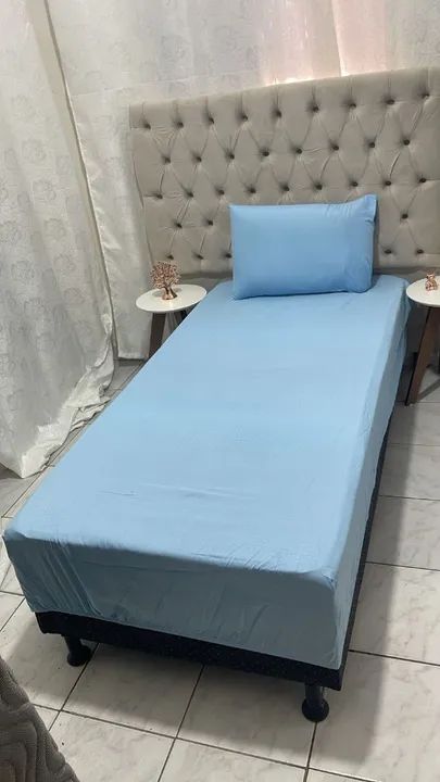 LENÇOL LUVA COM FRONHA SOLTEIRO ALGODÃO  - Foto 3