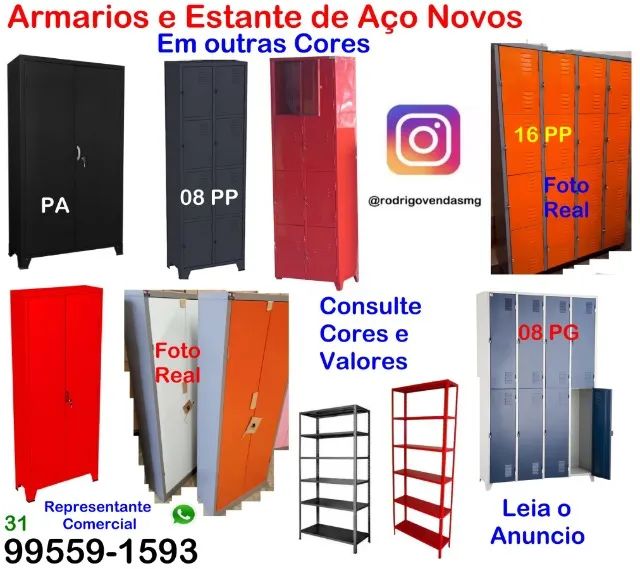Armários Estante de Aço Roupeiro Escaninho Preto Industria Vestiário Roupeiros Guarda Volu - Foto 2