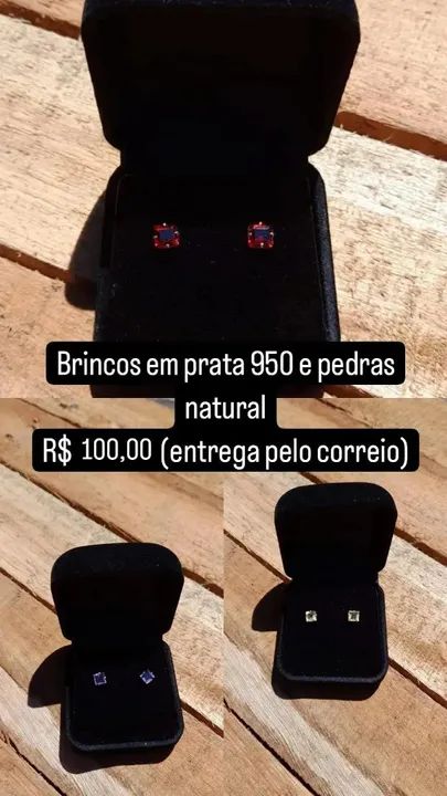 Brincos de Pedra Verde em Prata 950 - Foto 5