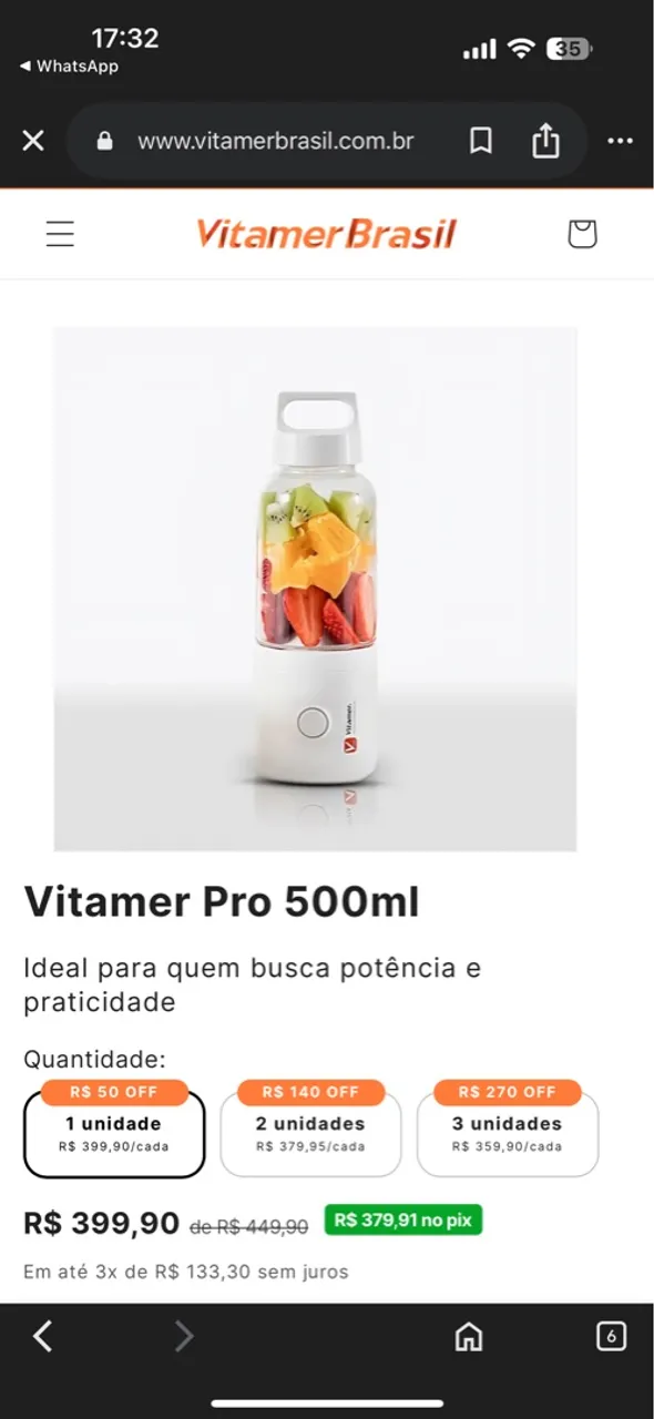 Vitamer Brasil- liquidificador portátil