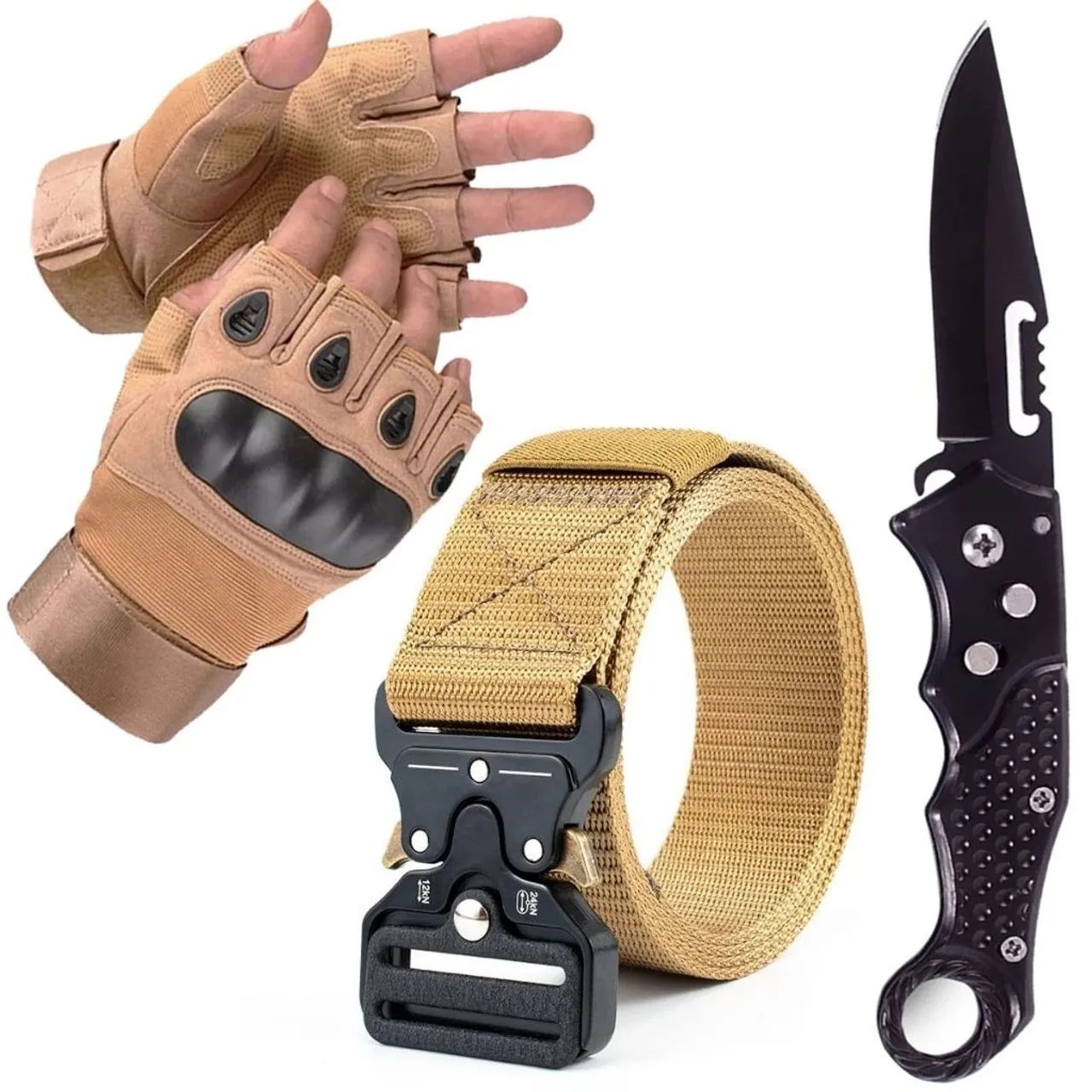 Kit Tático: Luvas, Cintos e Faca - Foto 4