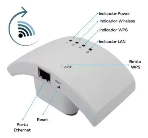 Repetidor De Sinal Wifi Amplificador Sem Fio Cor Branco - Foto 6