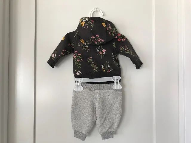 Moleton Cardigan de zíper e capuz e calça Carter's - Foto 2