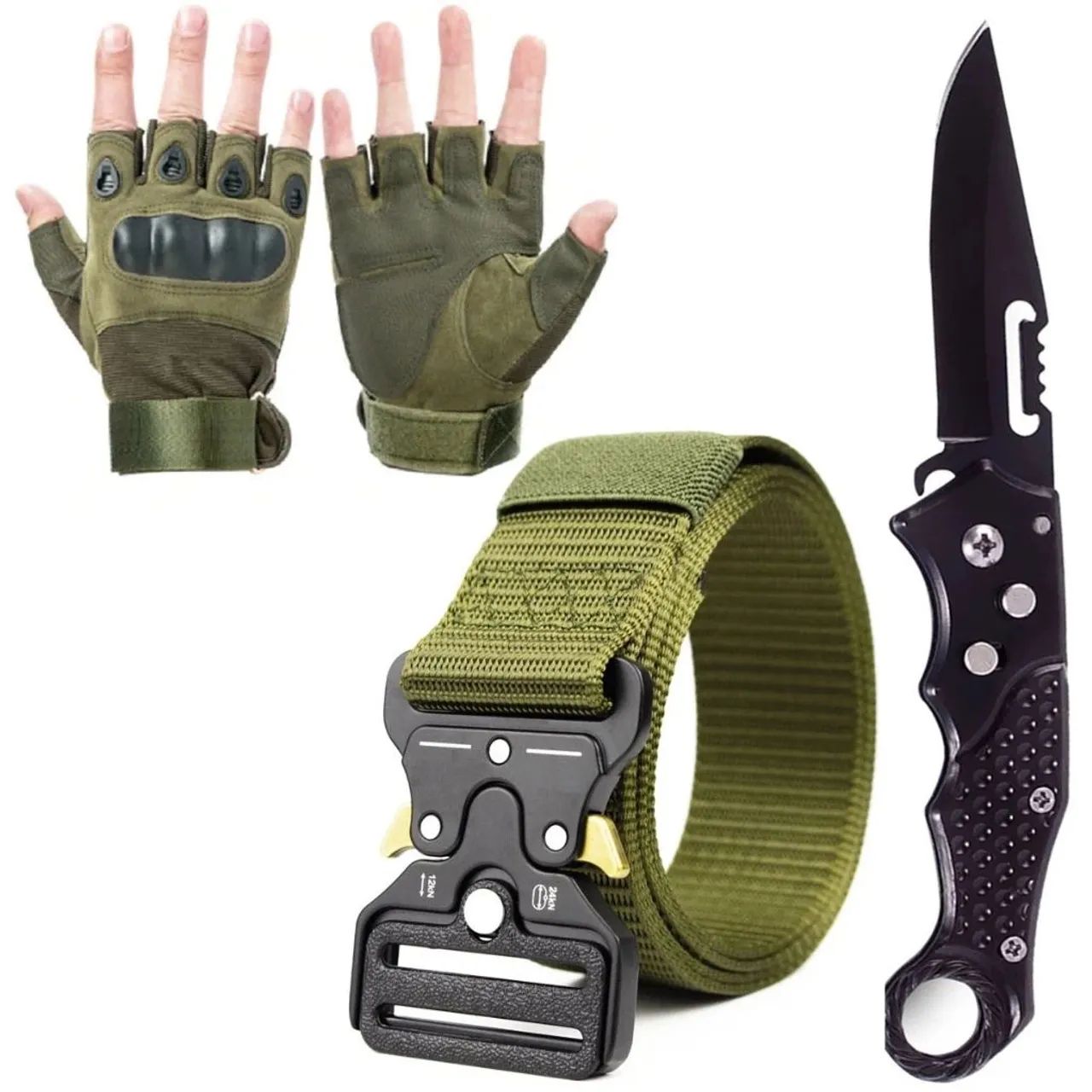Kit Tático: Luvas, Cintos e Faca - Foto 3