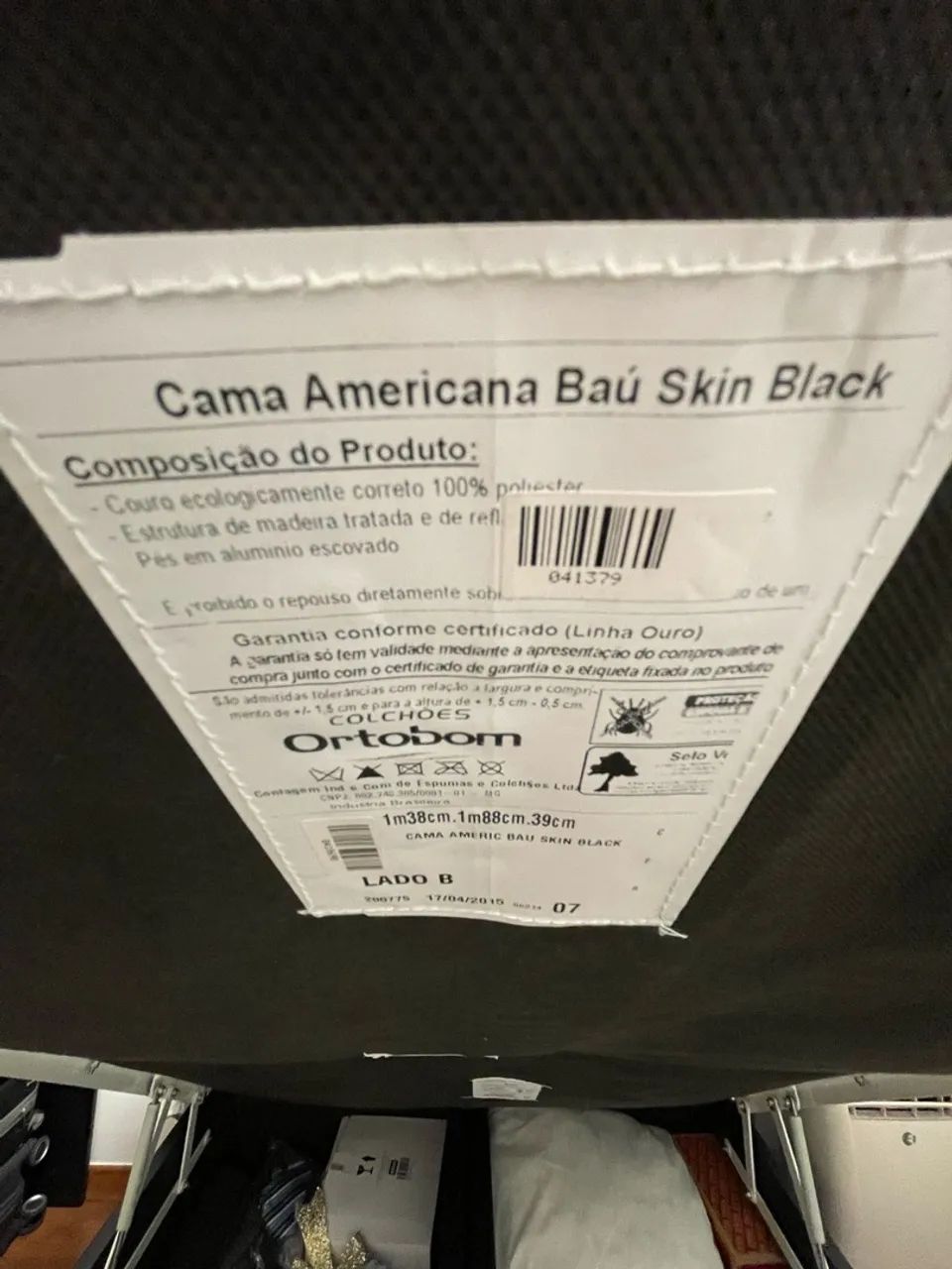 Conjunto Ortobom Casal - Colchão Pocket Duo Visco + Cama Box Baú Skin Black - Foto 4
