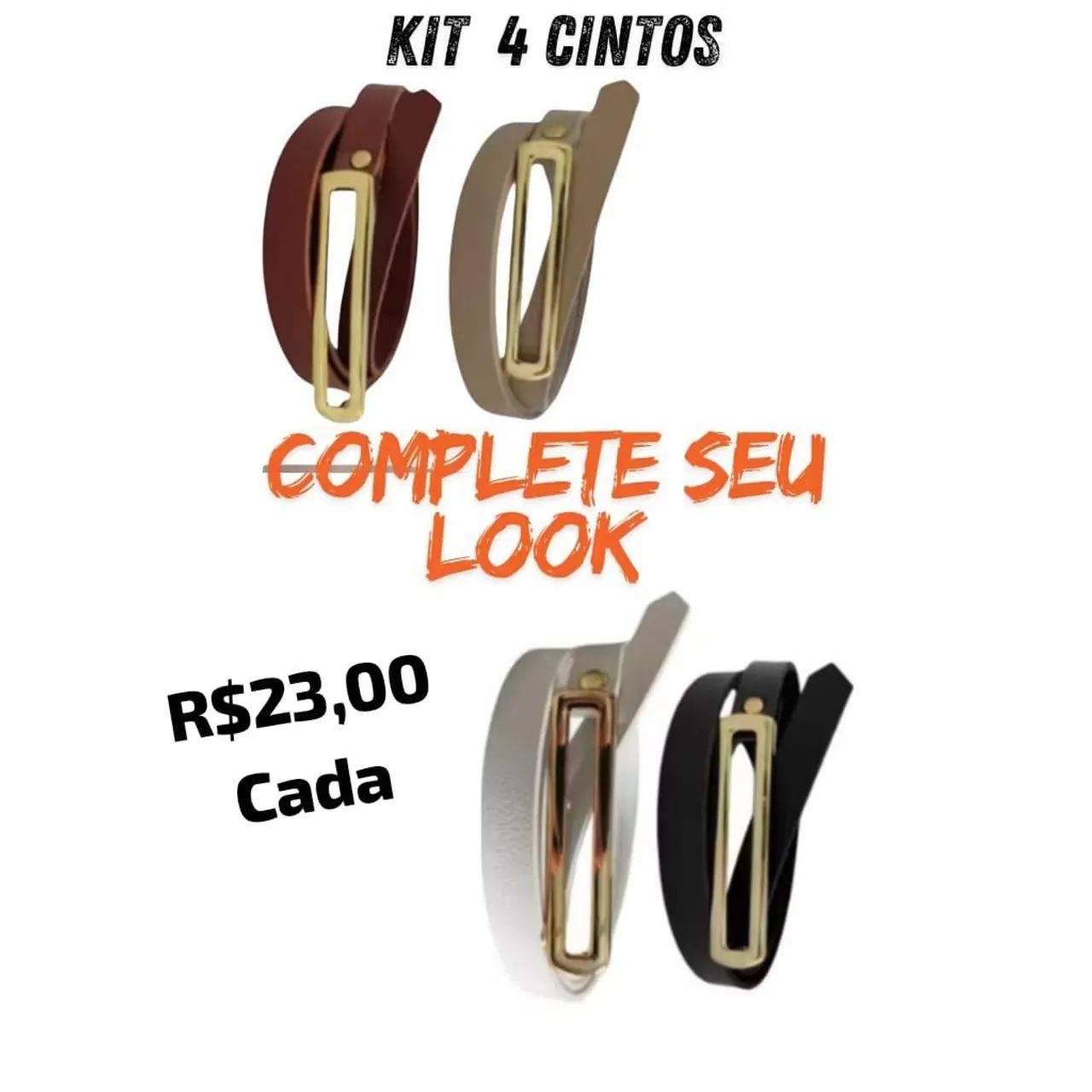 Cintos Femininos com Fivela Dourada - Diversas Cores - Foto 2