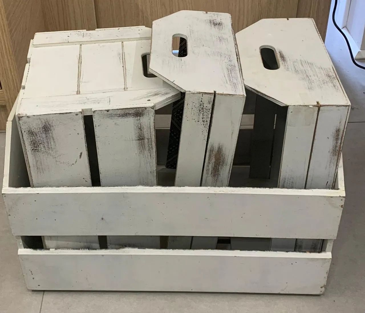 4 caixotes  de madeira, 1GG, 1 G, e 2 M - Foto 4