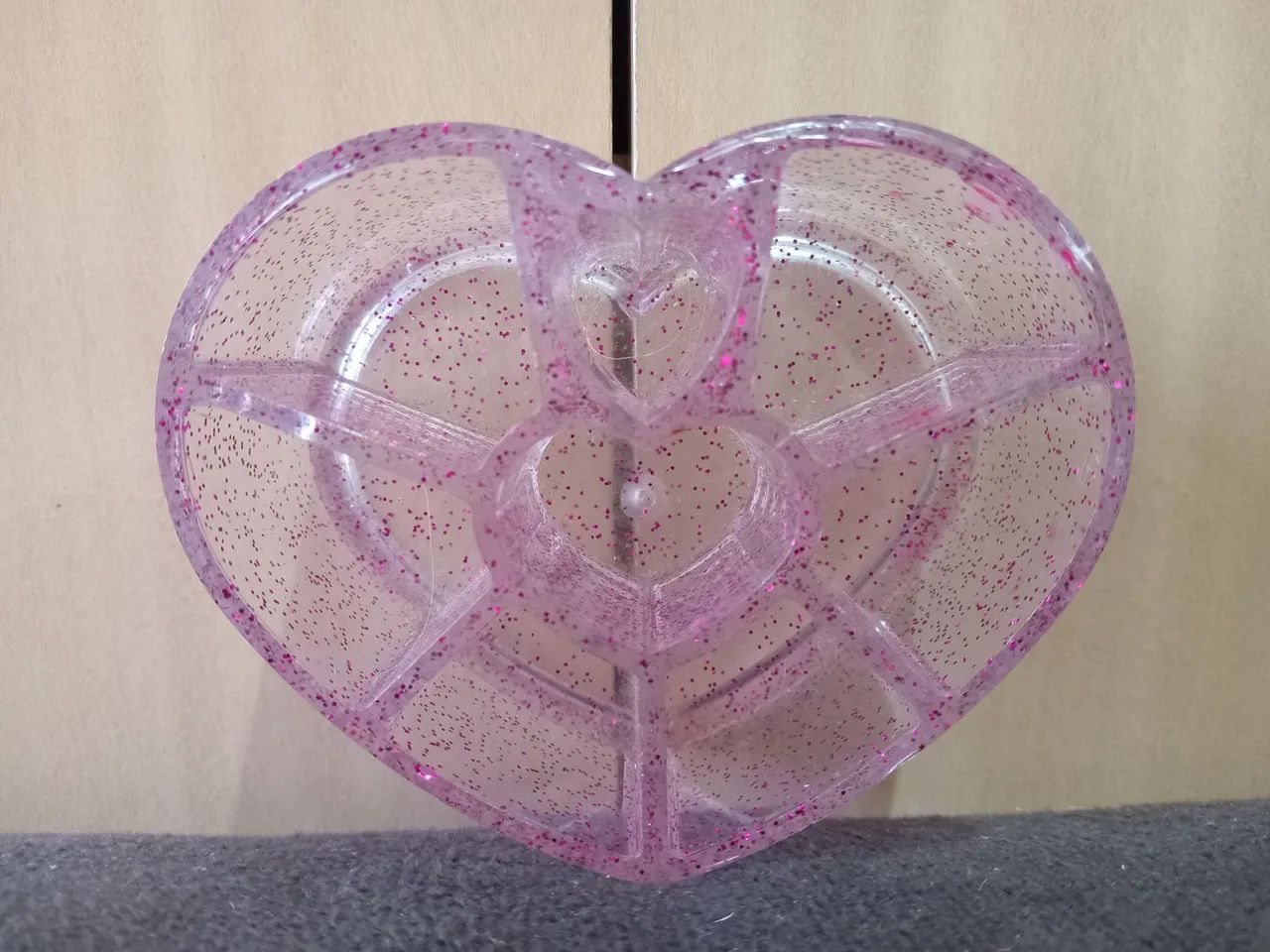 Porta maquiagem batom coração glitter