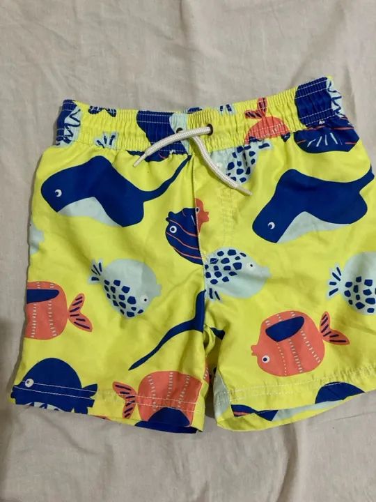 Shorts de Praia Infantil com Estampa de Peixes - Foto 3
