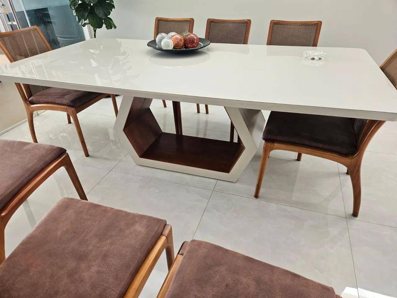 Mesa de Jantar Branca Moderna - Foto 3