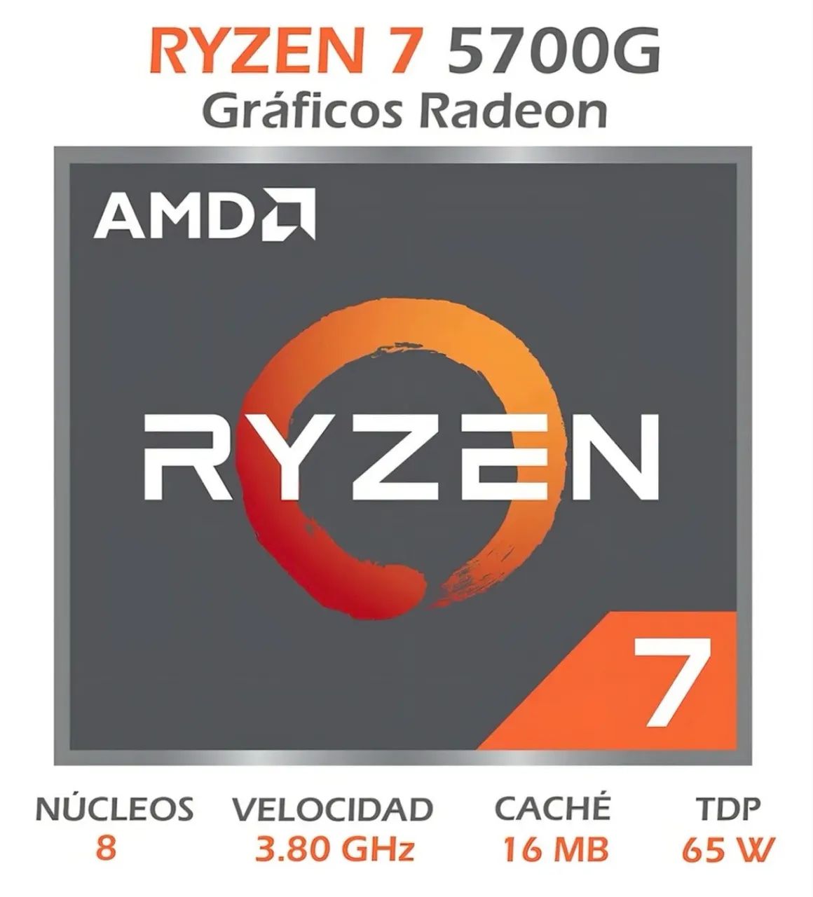 Processador AMD Ryzen 7 5700G 100-100000263BOX de 8 núcleos e 4.6GHz de frequência - Foto 2