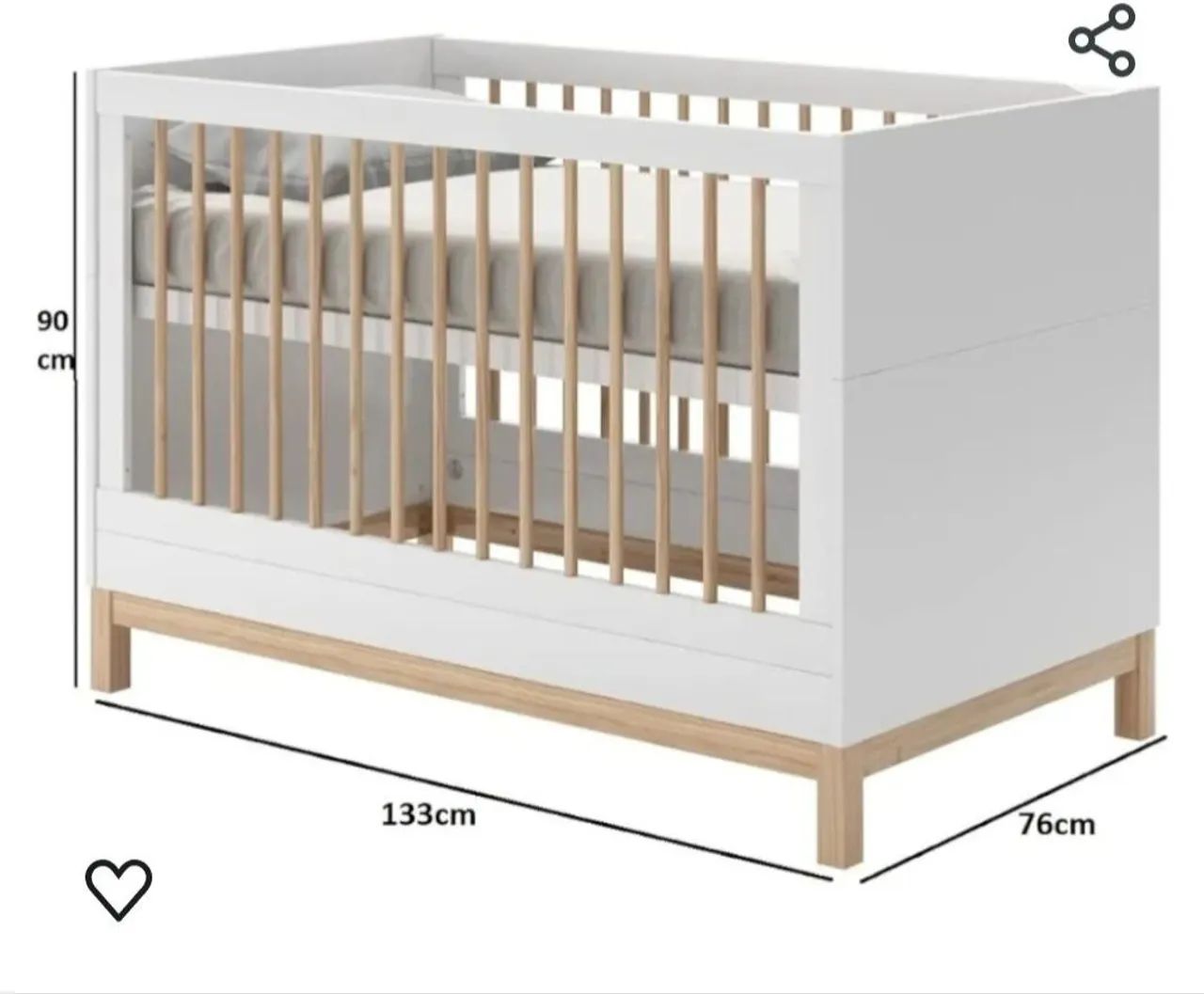 Berço 2 em 1 Cozy Branco - Marca Quater - Foto 3