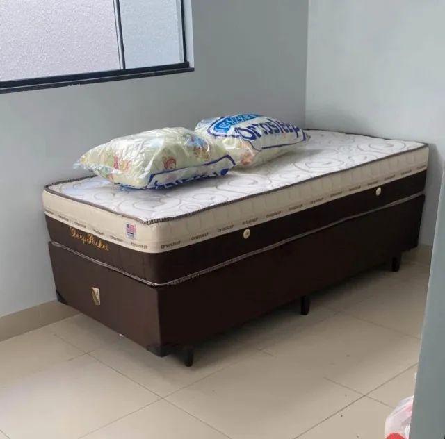 Cama box suporte e colchão solteiro 