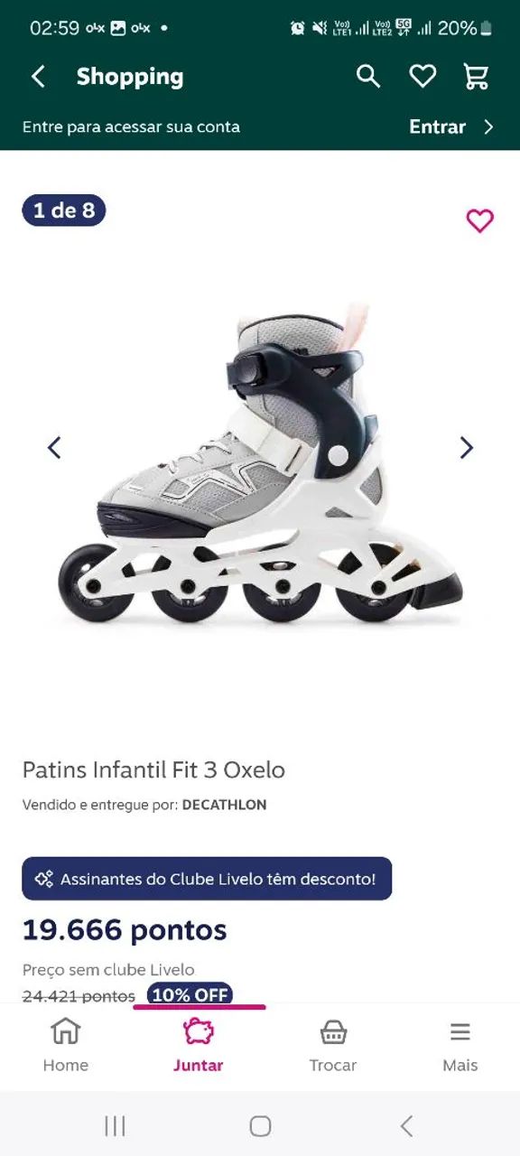 Patins Infantil Fit 3 Oxelo