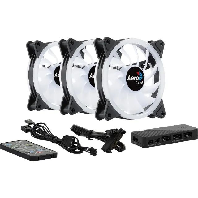 Kit Com 3 Coolers Aerocool Duo 12 Pro ARGB + Hub + Controle - Foto 3