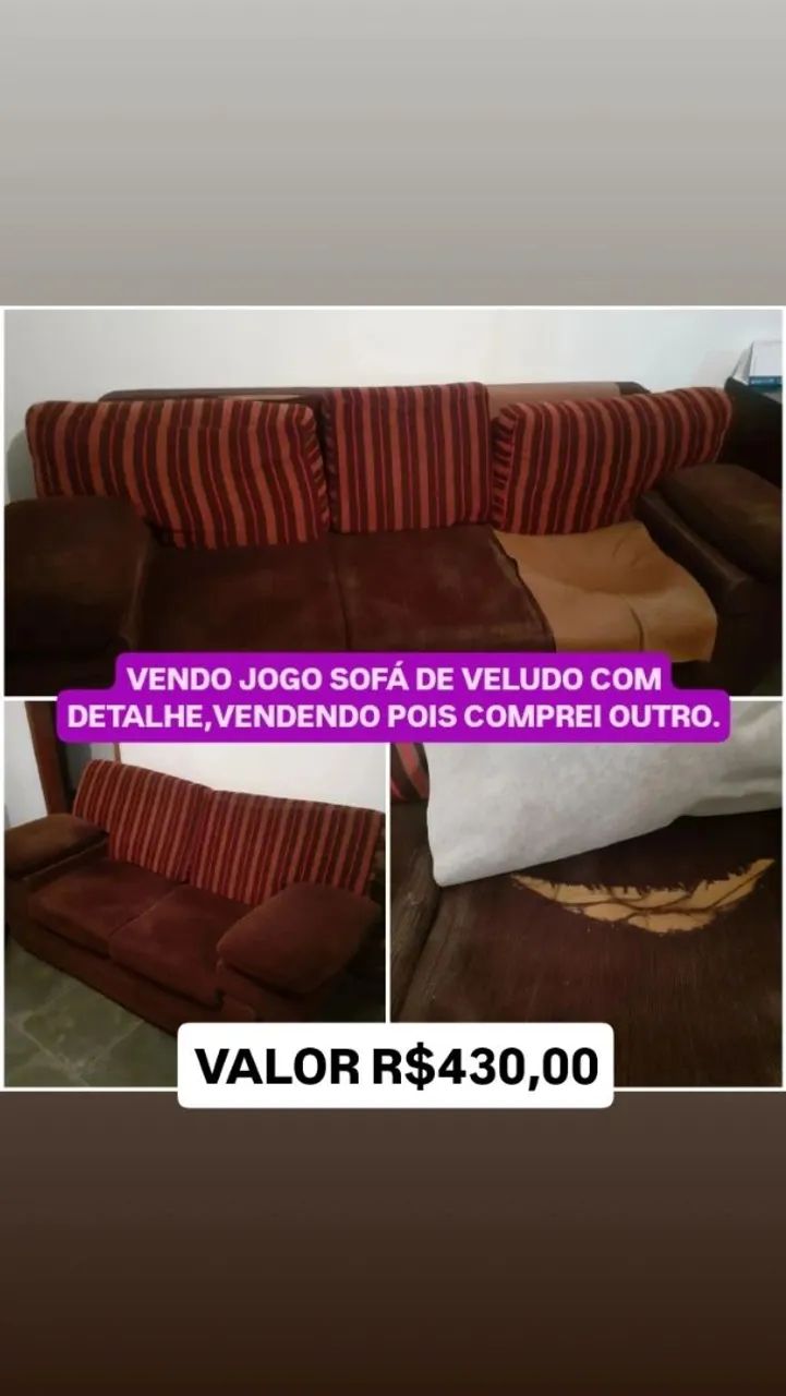 JOGO SOFÁ VELUDO.